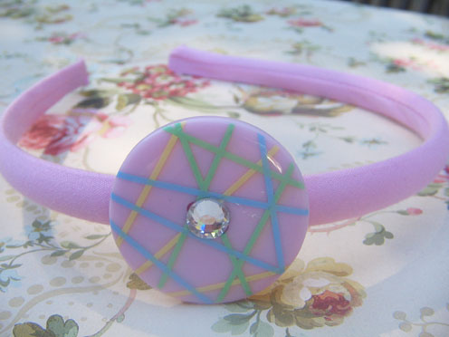 Fun and Fabulous pink button headband